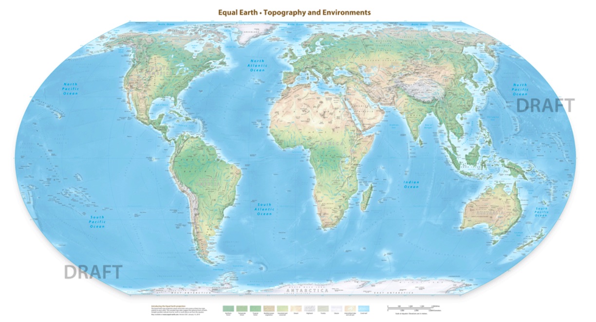 La nuova proiezione cartografica Equal Earth cerca conferme