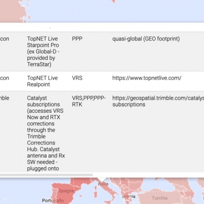 Disponibile la mappa dei fornitori dei servizi per aumentare la precisione GNSS con Galileo