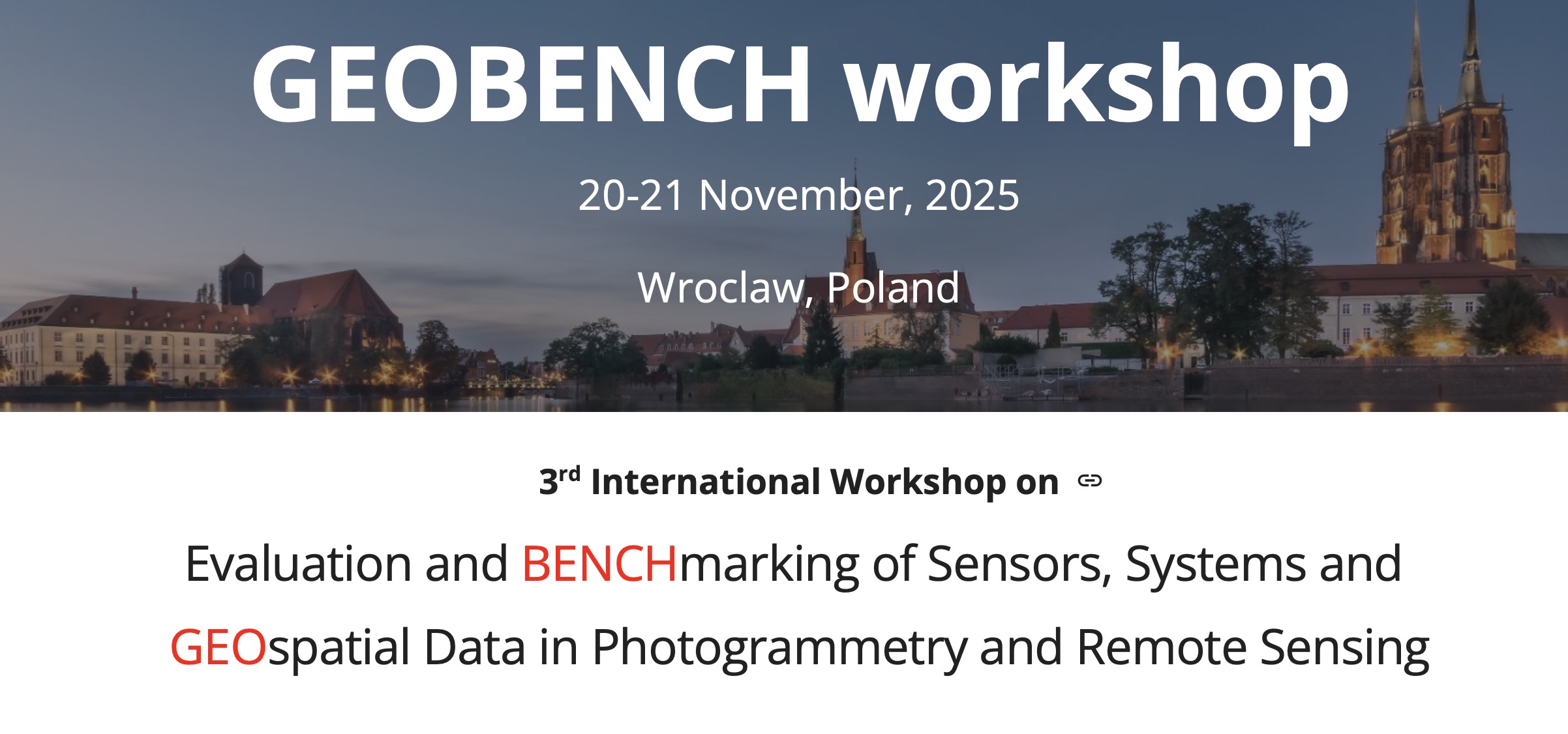 20-21 November, 2025 Wroclaw (Poland) GEOBENCH 2025