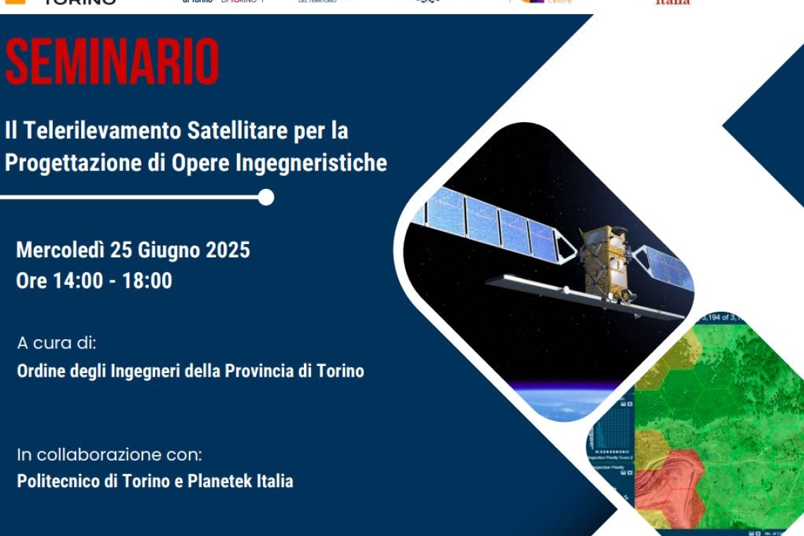 Ciclo di Seminari organizzati da Planetek in collaborazione con gli ordini degli ingegneri delle province italiane 