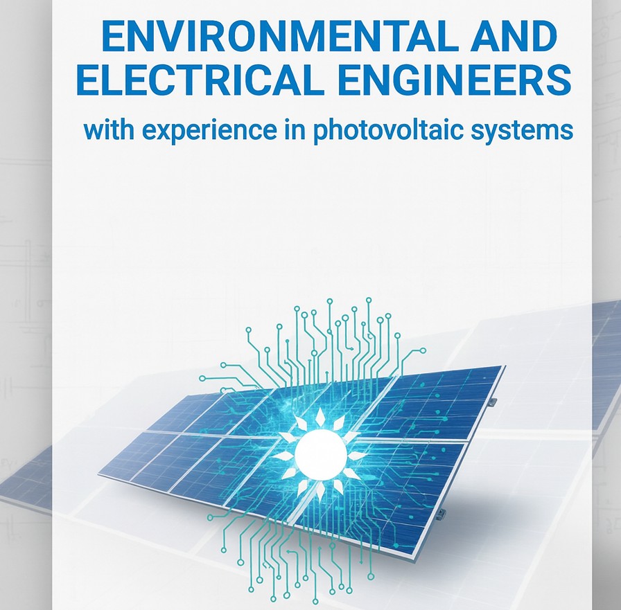 Opportunità di lavoro per ingegneri Ambientali ed Elettrici con esperienza nella progettazione e nello sviluppo di impianti fotovoltaici di grandi dimensioni (Utility Scale), connessi in Media e Alta Tensione